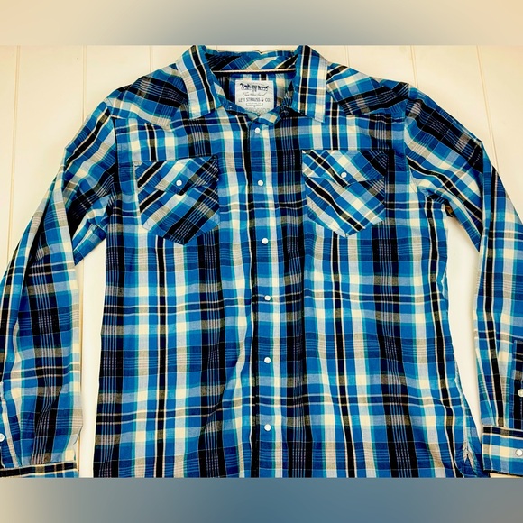 Levi Strauss Western Style Pearl Snap Button Down Shirt Levi’s XL - Picture 1 of 5
